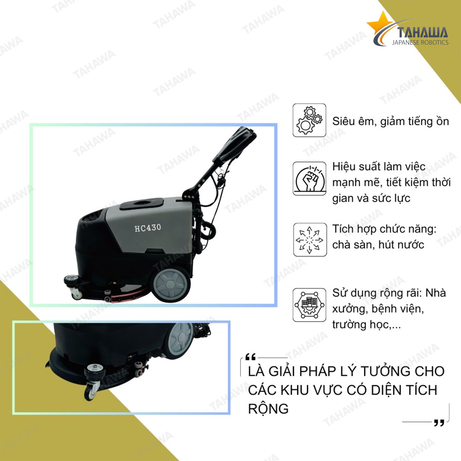 Máy chà sàn nhà xưởng Tahawa Nhật Bản HC430 Máy chà sàn nhà xưởng Tahawa Nhật Bản HC430
