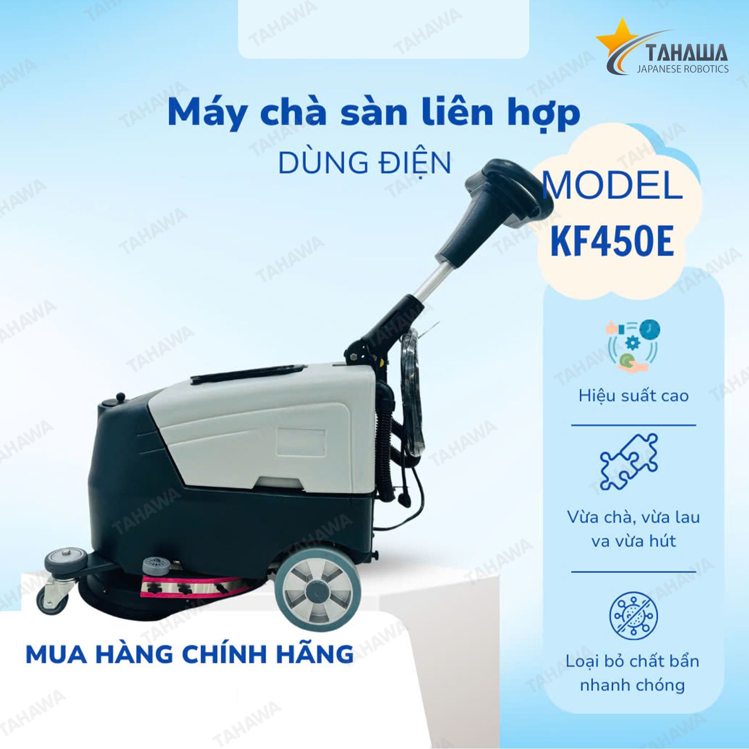 Máy lau sàn nhà xưởng Tahawa Nhật Bản KF450E dùng điện Máy lau sàn nhà xưởng Tahawa Nhật Bản KF450E dùng điện