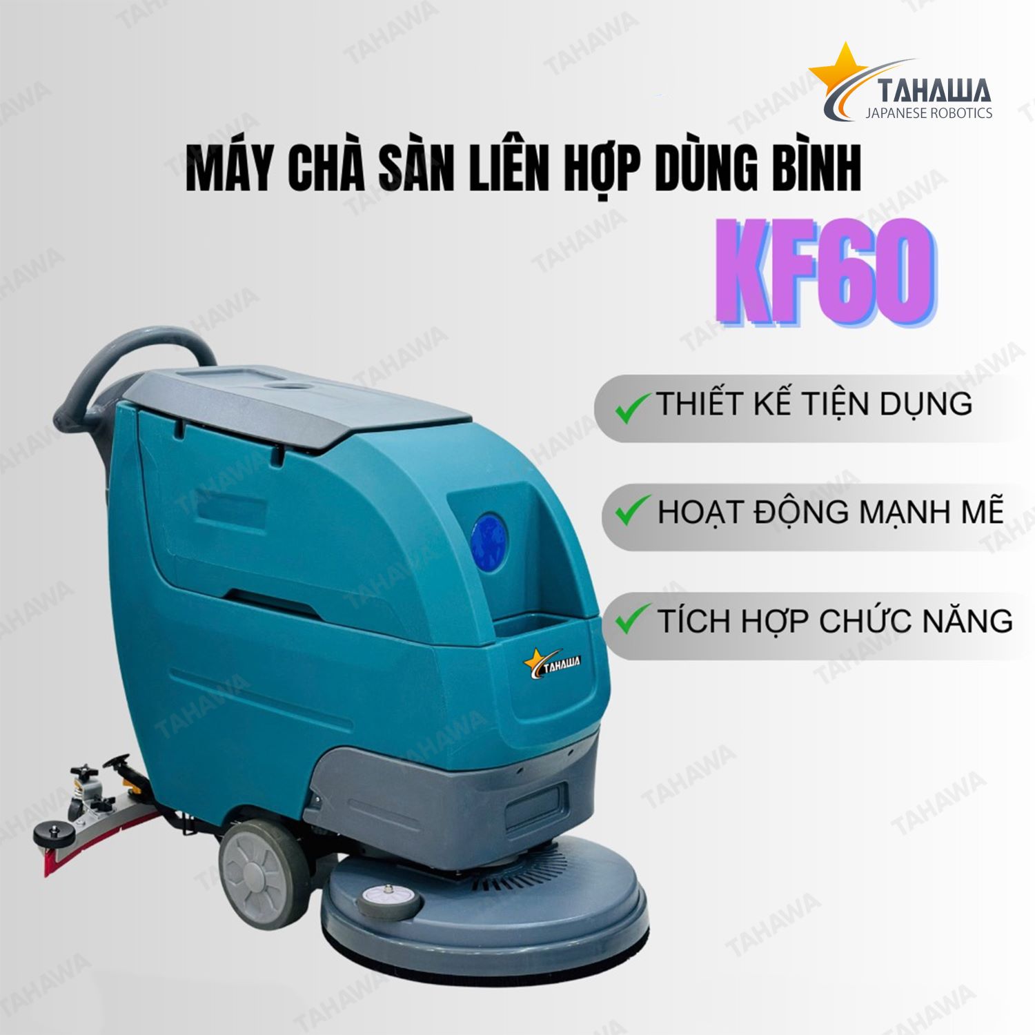 Máy chà sàn nhà xưởng Tahawa Nhật Bản KF60 dùng bình Máy chà sàn nhà xưởng Tahawa Nhật Bản KF60 dùng bình