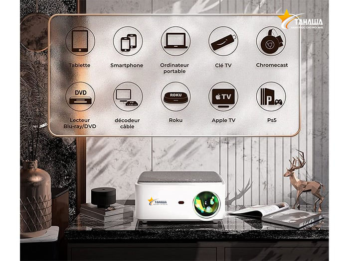 Máy chiếu Tahawa TH-V6 Pro Full-HD 1080p Máy chiếu Tahawa TH-V6 Pro Full-HD 1080p