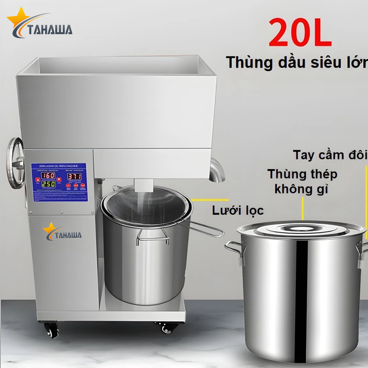 Máy Ép Dầu Ăn Thực Vật Công Nghiệp Tahawa TH-D08 Máy Ép Dầu Ăn Thực Vật Công Nghiệp Tahawa TH-D08