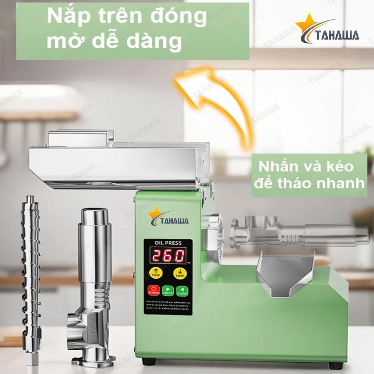 Máy ép dầu thực vật Tahawa Nhật Bản TH-R6S thiết kế thông minh Máy ép dầu thực vật Tahawa Nhật Bản TH-R6S thiết kế thông minh