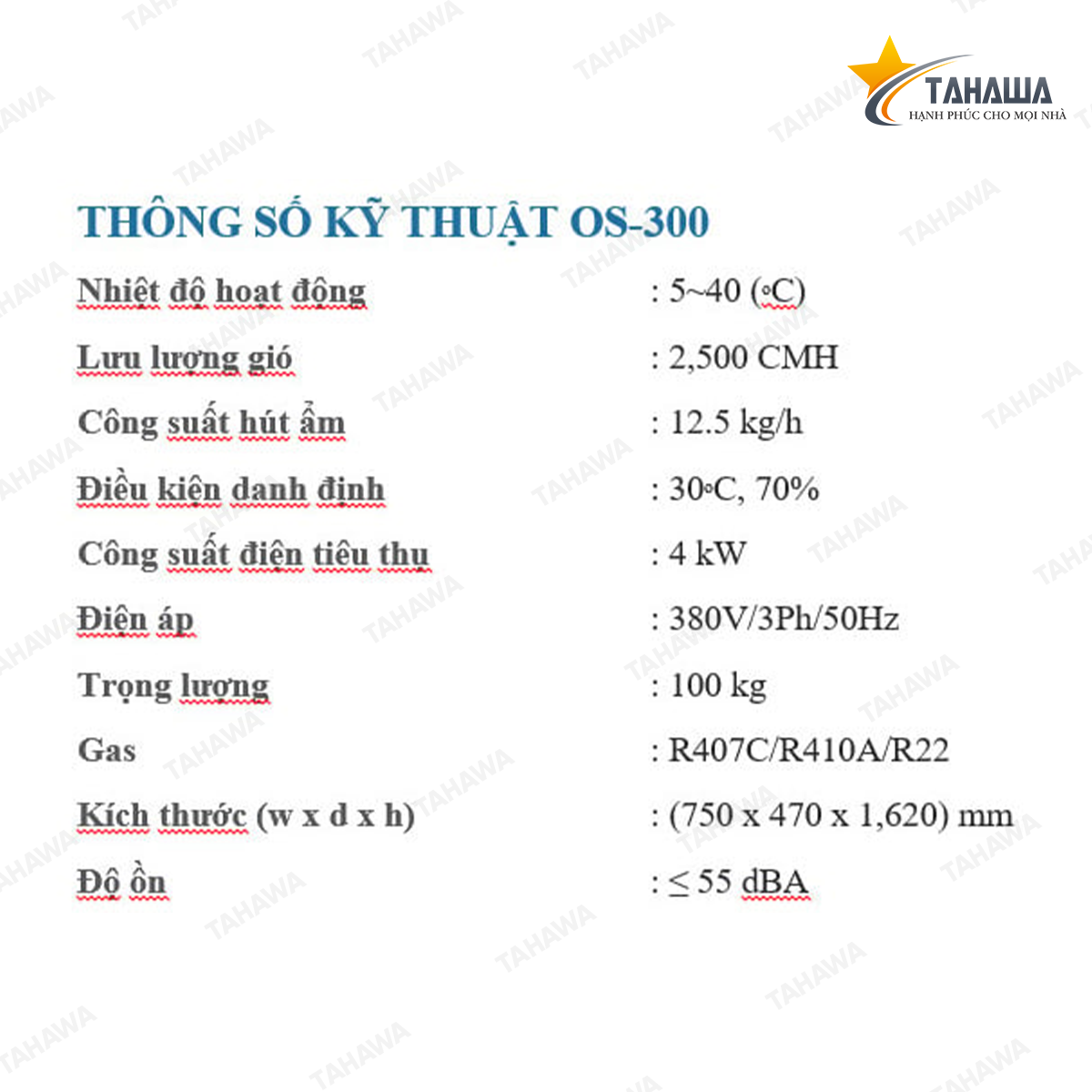 Máy hút ẩm công nghiệp Tahawa TH-OS-300L (300 lít/ngày, 4kW) Máy hút ẩm công nghiệp Tahawa TH-OS-300L (300 lít/ngày, 4kW)