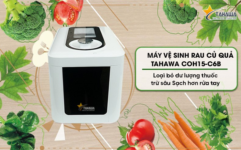 Máy khử khuẩn thực phẩm, rửa thực phẩm đa năng Tahawa Nhật Bản COH15-C6B 1 Máy khử khuẩn thực phẩm, rửa thực phẩm đa năng Tahawa Nhật Bản COH15-C6B 1