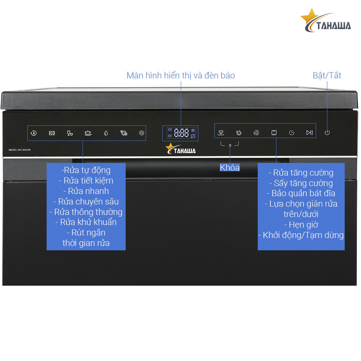máy rửa bát TAHAWA NK13D02M - Diệt khuẩn UV Led máy rửa bát TAHAWA NK13D02M - Diệt khuẩn UV Led