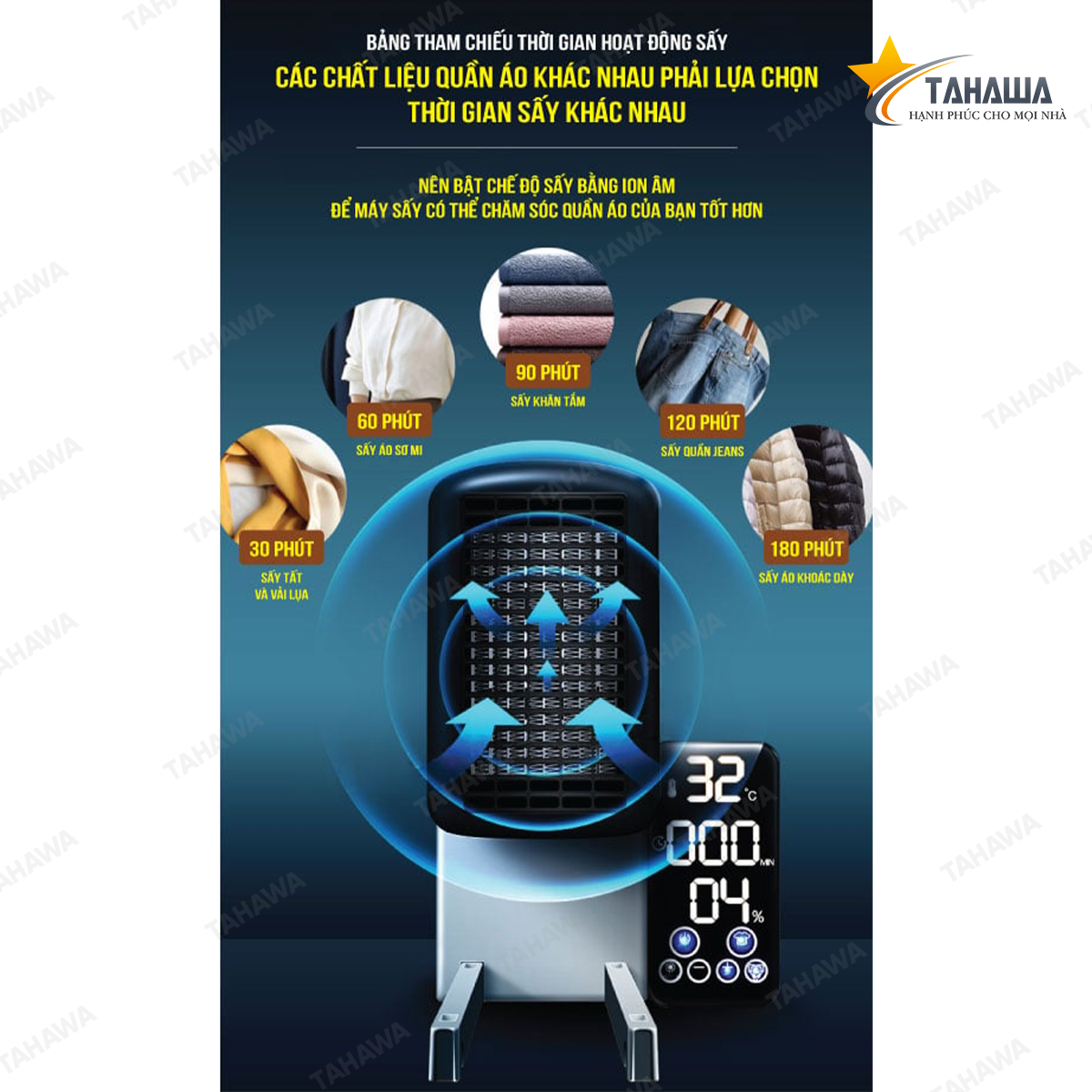 Máy sấy quần áo đa năng Tahawa TH-CD-6109 Máy sấy quần áo đa năng Tahawa TH-CD-6109