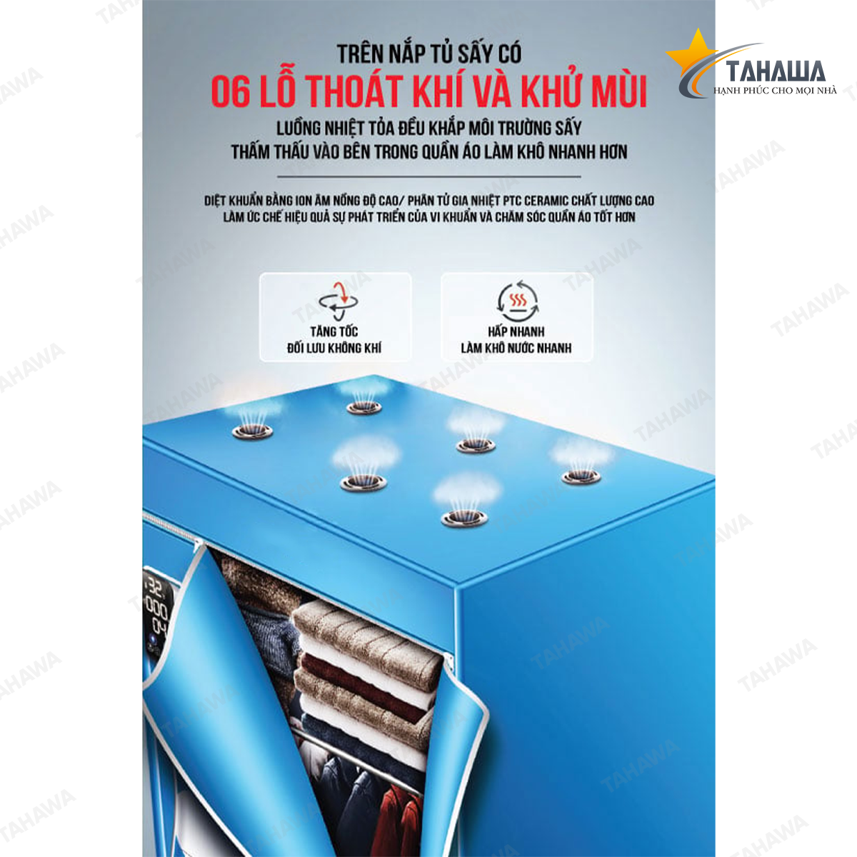 Máy sấy quần áo đa năng Tahawa TH-CD-6109 Máy sấy quần áo đa năng Tahawa TH-CD-6109