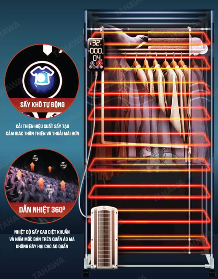Máy sấy quần áo đa năng Tahawa TH-CD-6109 Máy sấy quần áo đa năng Tahawa TH-CD-6109