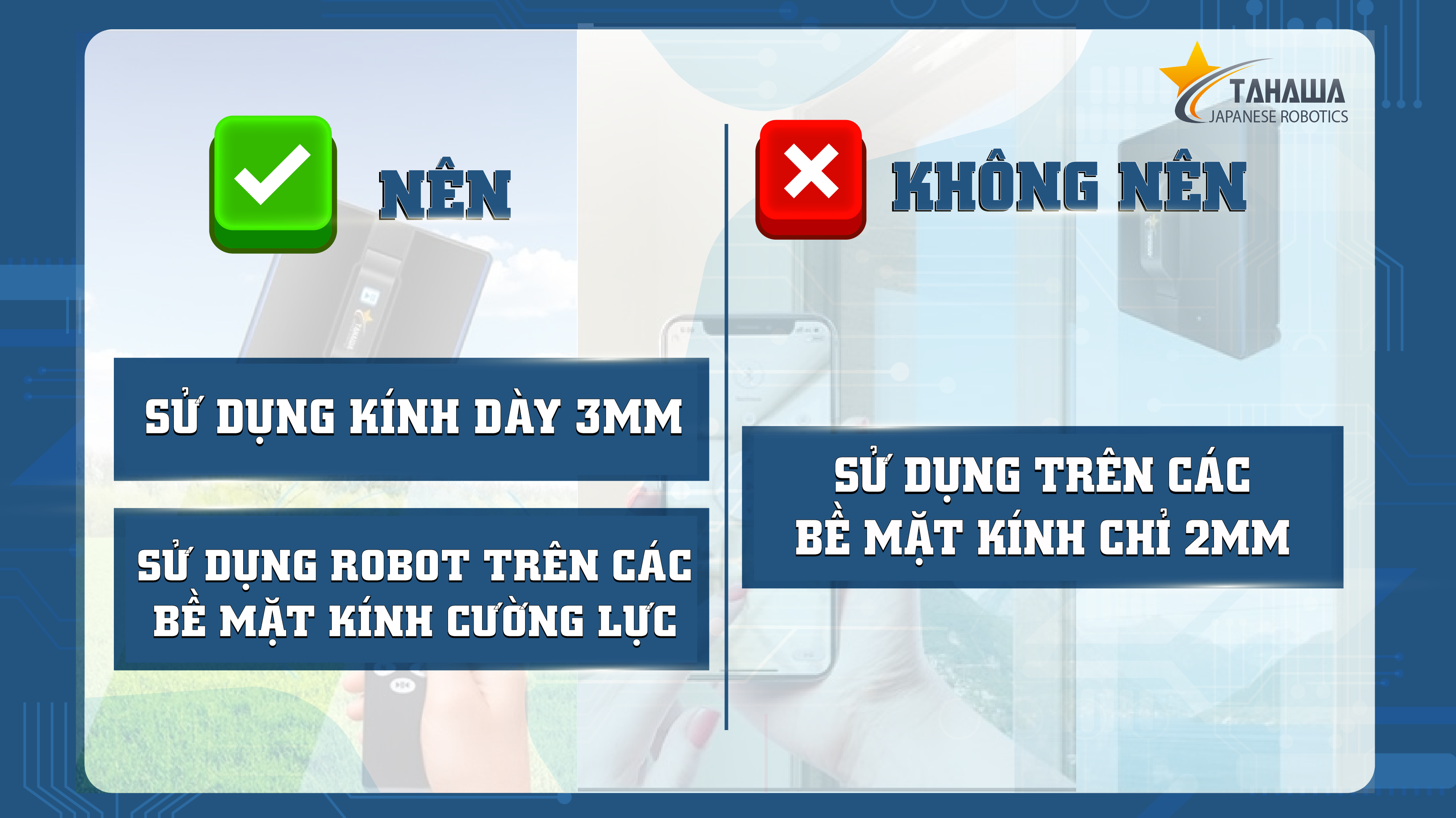 nên và không nên khi sử dụng robot lau kính Tahawa nên và không nên khi sử dụng robot lau kính Tahawa