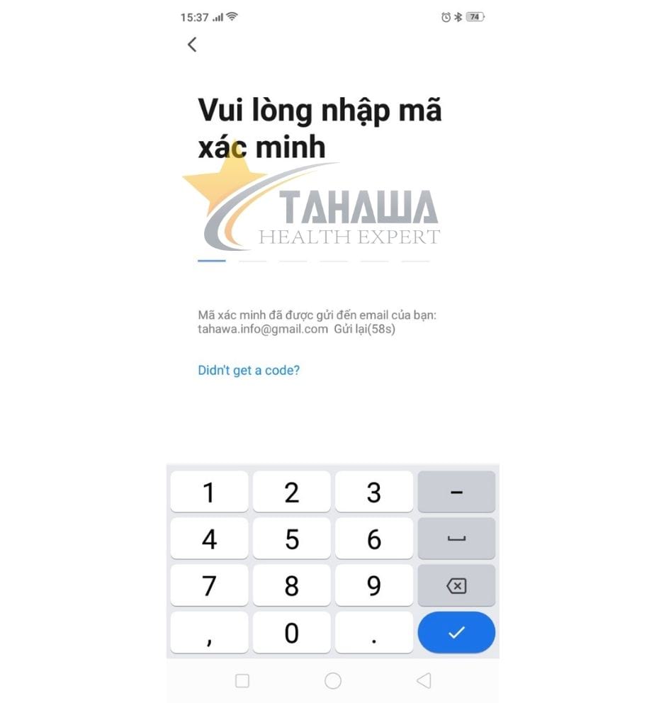 Nhập mã xác minh app điều khiển máy lọc không khí Tahawa Nhật Bản TH-AP21 Nhập mã xác minh app điều khiển máy lọc không khí Tahawa Nhật Bản TH-AP21