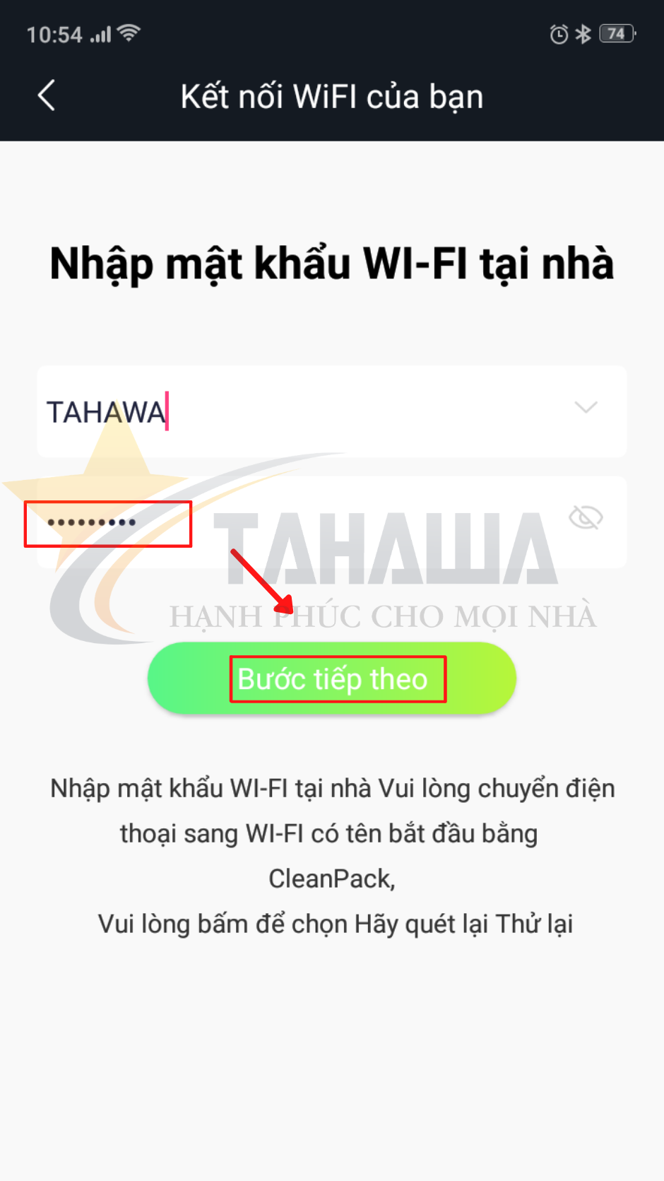Nhập mật khẩu wifi để kết nối robot hút bụi Tahawa Nhật Bản Nhập mật khẩu wifi để kết nối robot hút bụi Tahawa Nhật Bản