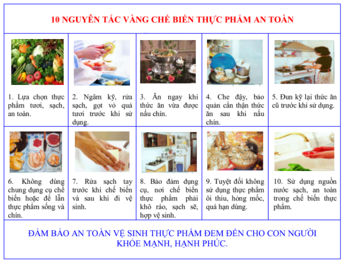 Bộ nguyên tắc đảm bảo vệ sinh an toàn thực phẩm Bộ nguyên tắc đảm bảo vệ sinh an toàn thực phẩm