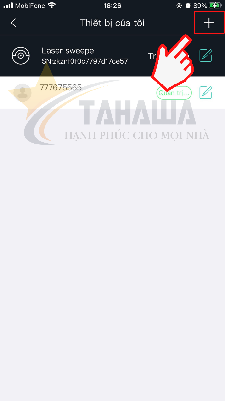 Thêm thiết bị mới trên điện thoại của robot hút bụi Tahawa Nhật Bản TH-06Plus Thêm thiết bị mới trên điện thoại của robot hút bụi Tahawa Nhật Bản TH-06Plus