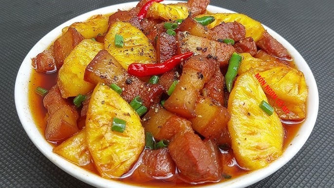 cách làm Thịt heo kho dứa Cách làm thịt heo kho dứa