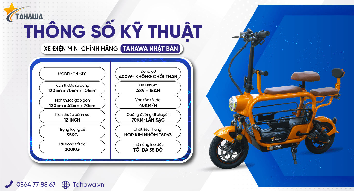 Xe điện mini chính hãng Tahawa Nhật Bản TH-3Y