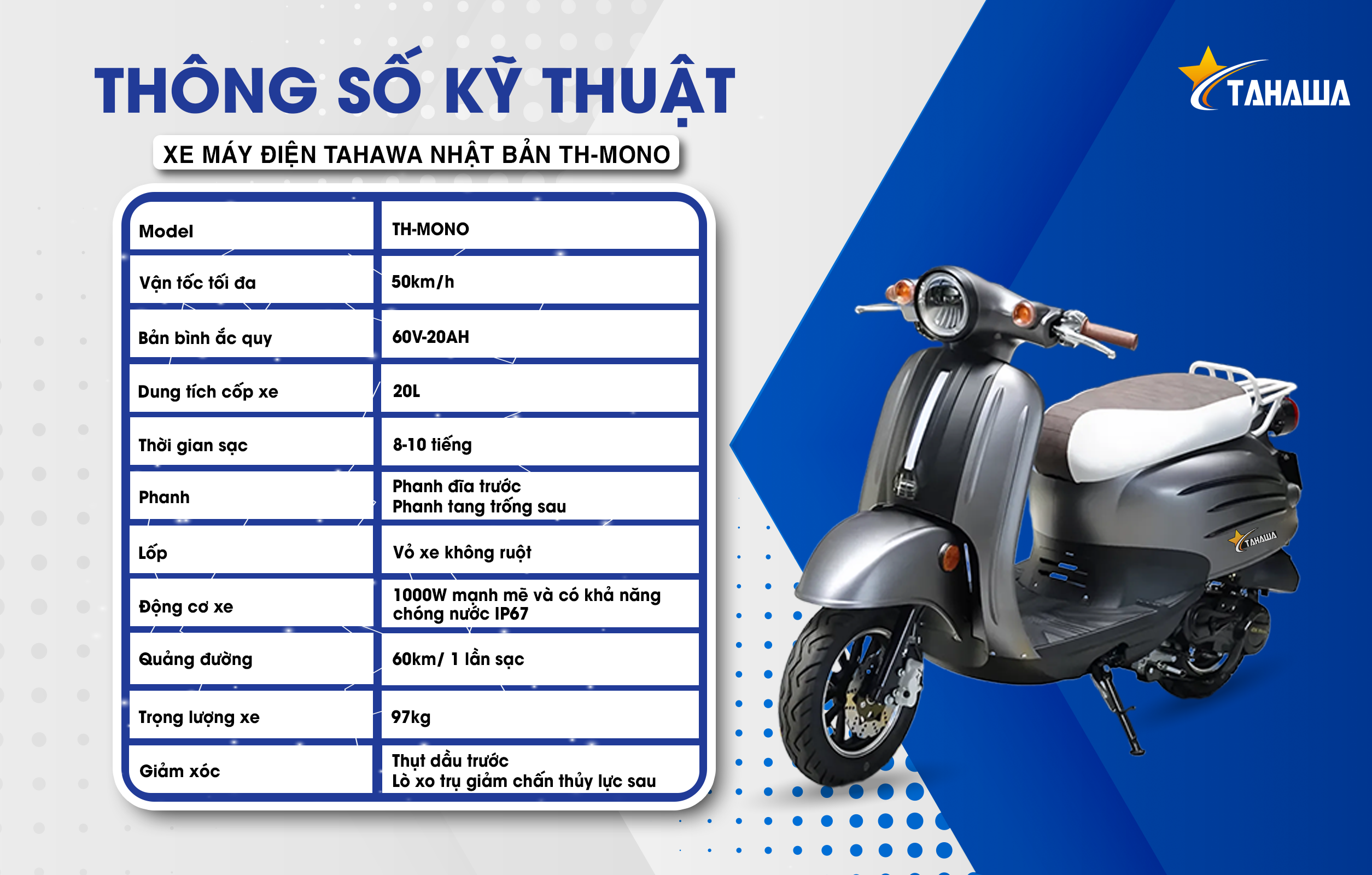 XE MÁY ĐIỆN TAHAWA NHẬT BẢN TH-MONO XE MÁY ĐIỆN TAHAWA NHẬT BẢN TH-MONO