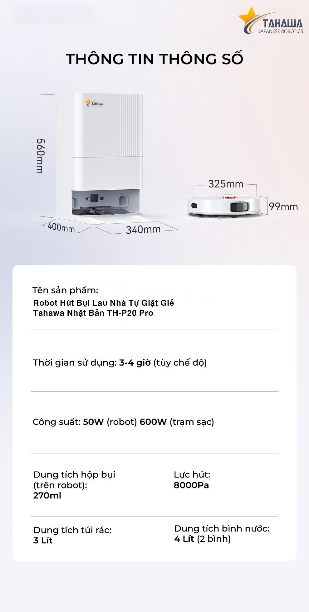 Robot Hút Bụi Lau Nhà Tự Giặt Giẻ Tahawa Nhật Bản TH-P20 Pro Robot Hút Bụi Lau Nhà Tự Giặt Giẻ Tahawa Nhật Bản TH-P20 Pro