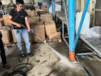 Tahawa bàn giao máy rửa xe phun áp lực cao cho Công ty Phúc Hoa Khang tại TP.HCM