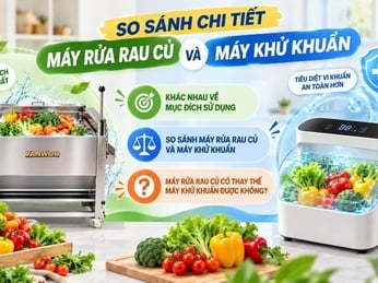 Máy rửa rau củ và máy khử khuẩn thực phẩm: Nên chọn loại nào?