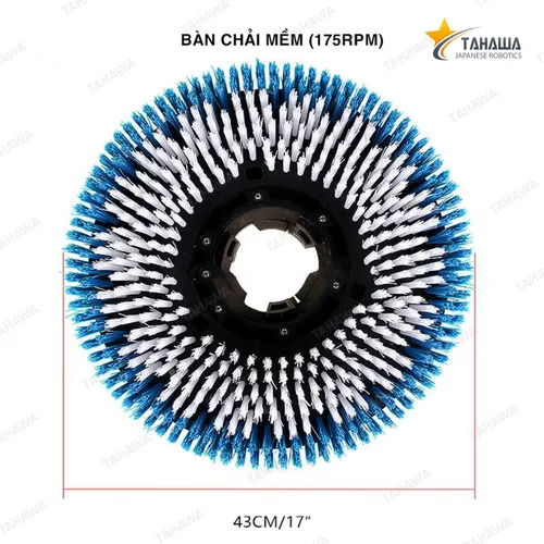Bàn chải mềm máy chà sàn đơn Tahawa