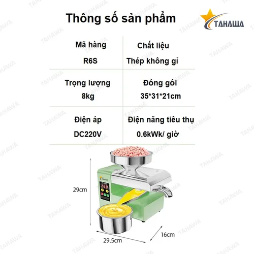 Máy ép dầu gia đình Tahawa Nhật Bản TH-R6S