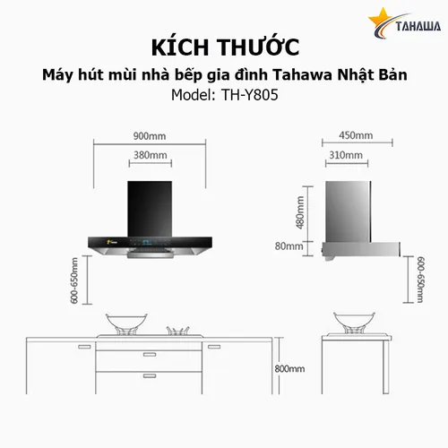 Máy hút mùi nhà bếp gia đình TH-Y805