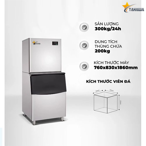 Máy làm đá viên TAHAWA P-300A 300 kg/ngày