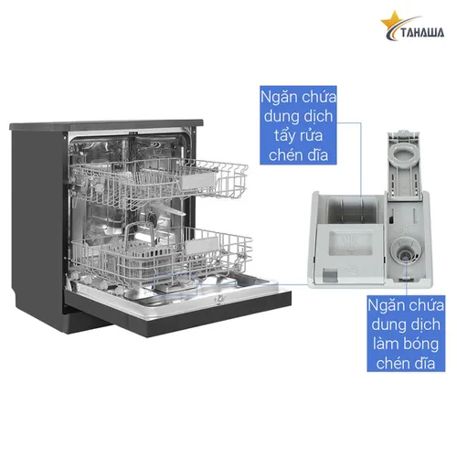 Máy rửa bát 14 bộ cao cấp TAHAWA NK13D02M - Diệt khuẩn UV Led