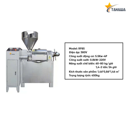 Máy ép dầu công nghiệp Tahawa RF85 (60–80kg/h)