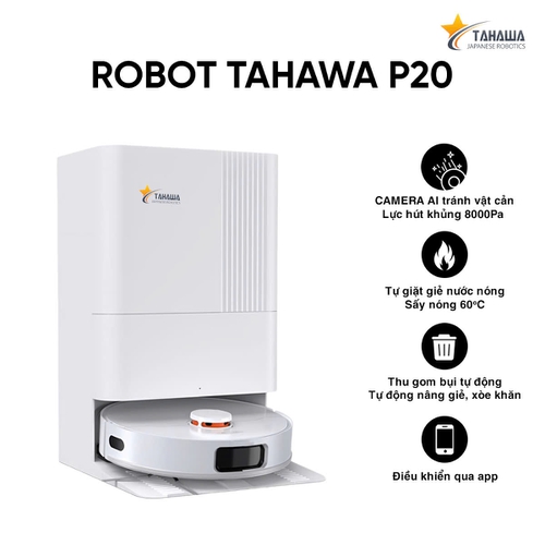 Robot Hút Bụi Lau Nhà Tự Giặt Giẻ Tahawa Nhật Bản TH-P20 Pro