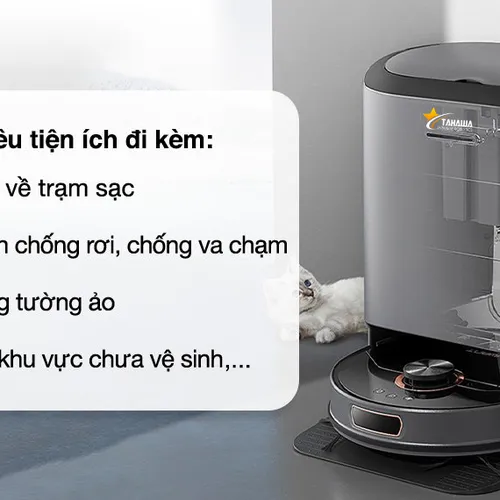 Robot Hút Bụi Lau Nhà Tự Giặt Giẻ Tahawa Nhật Bản TH-U200