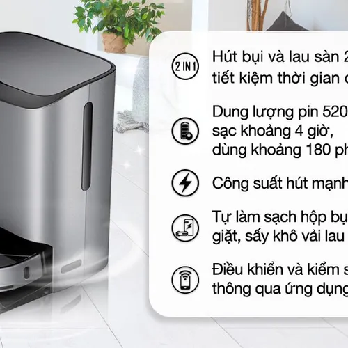 Robot Hút Bụi Lau Nhà Tự Giặt Giẻ Tahawa Nhật Bản TH-U200