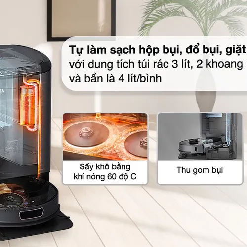 Robot Hút Bụi Lau Nhà Tự Giặt Giẻ Tahawa Nhật Bản TH-U200