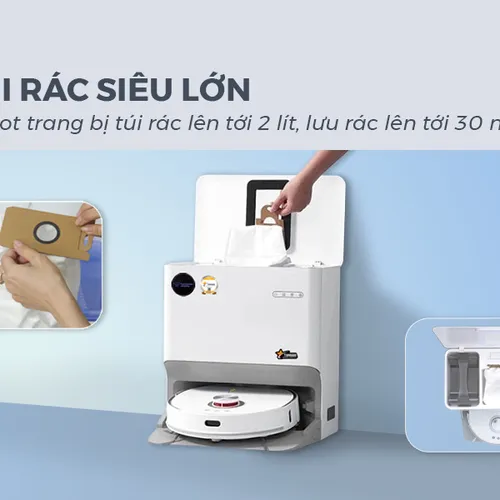 Robot hút bụi lau nhà tự Giặt Giẻ, Tự Đổ Rác Tahawa TH-LW2