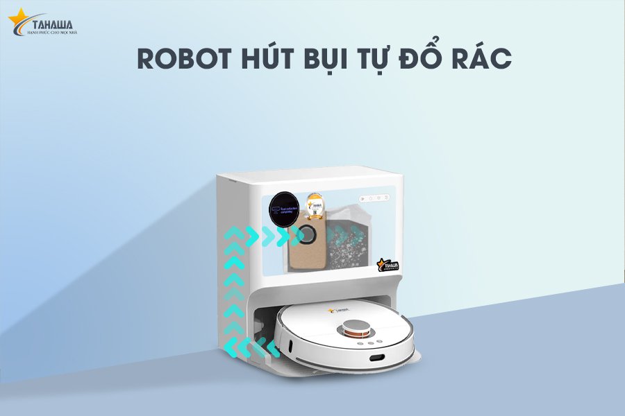 Robot hút bụi lau nhà tự Giặt Giẻ, Tự Đổ Rác Tahawa TH-LW2