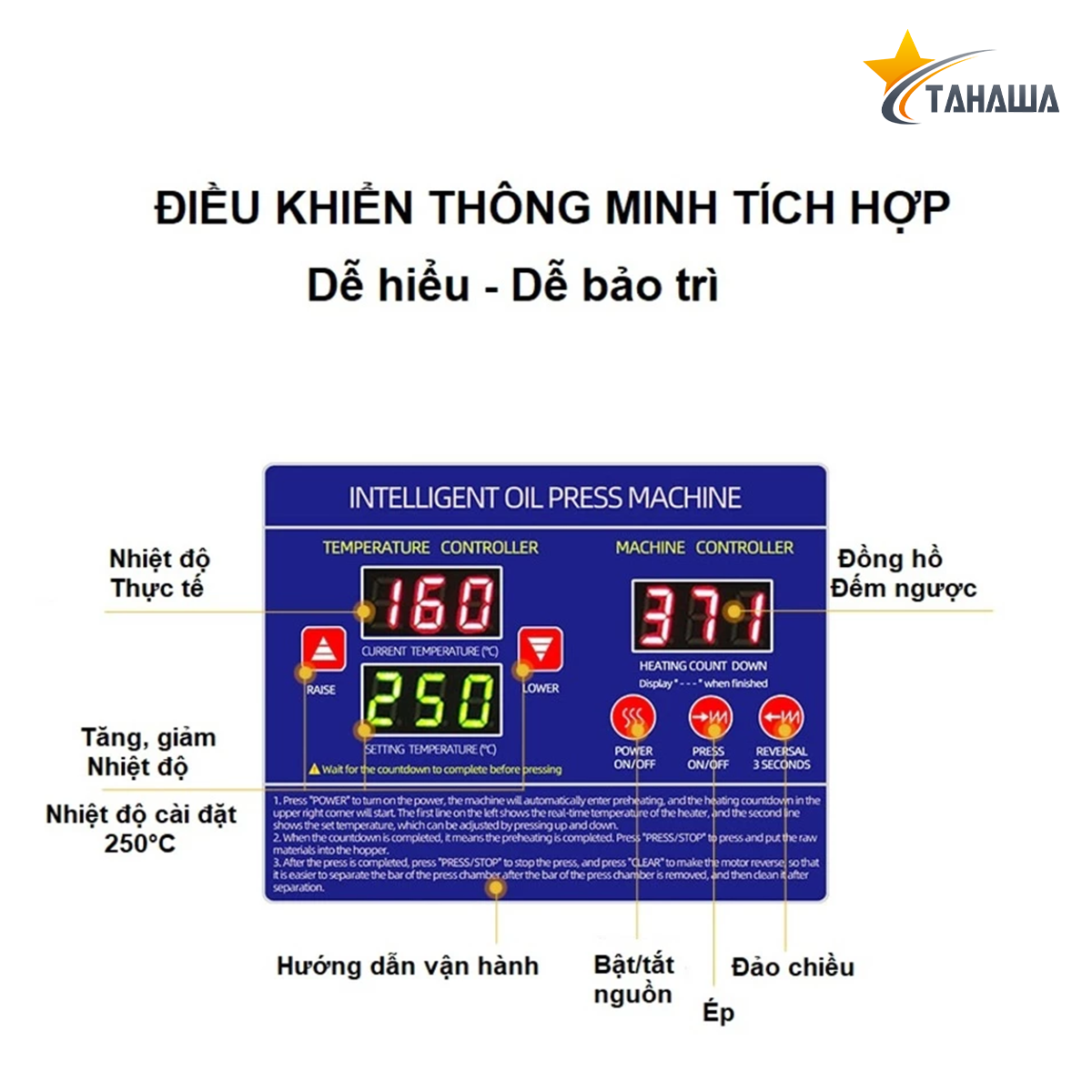 Máy Ép Dầu Ăn Thực Vật Công Nghiệp Tahawa TH-D08 Máy Ép Dầu Ăn Thực Vật Công Nghiệp Tahawa TH-D08