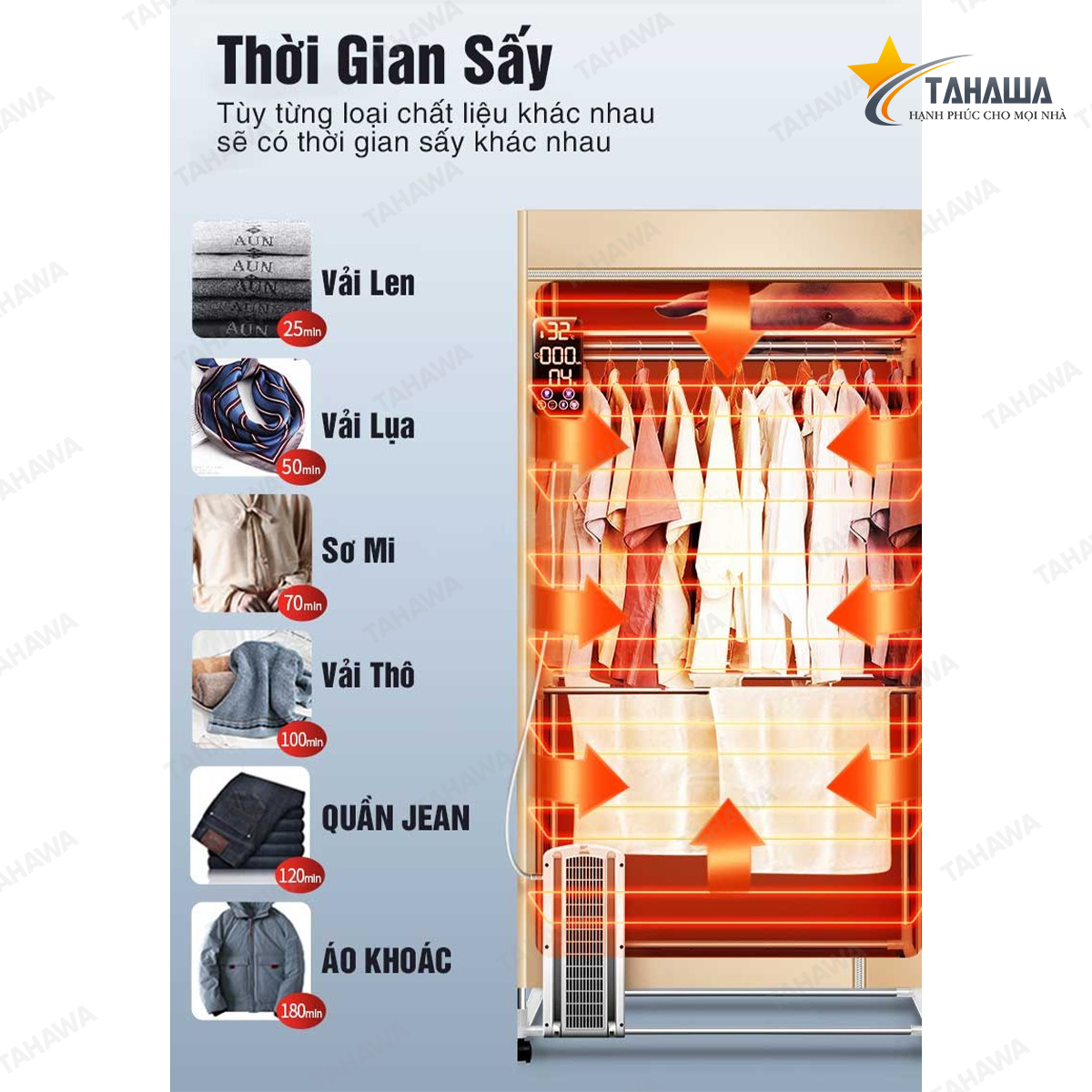 Tủ sấy quần áo Tahawa TH-SW 869 (1.600W) Tủ sấy quần áo Tahawa TH-SW 869 (1.600W)
