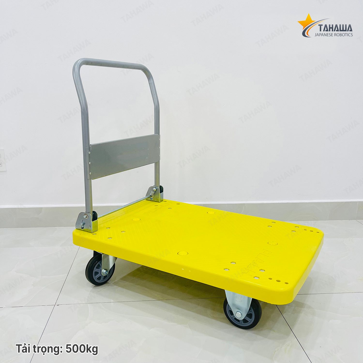 Xe đẩy hàng sàn nhựa TAHAWA T500, tải trọng 500kg Xe đẩy hàng sàn nhựa TAHAWA T500, tải trọng 500kg