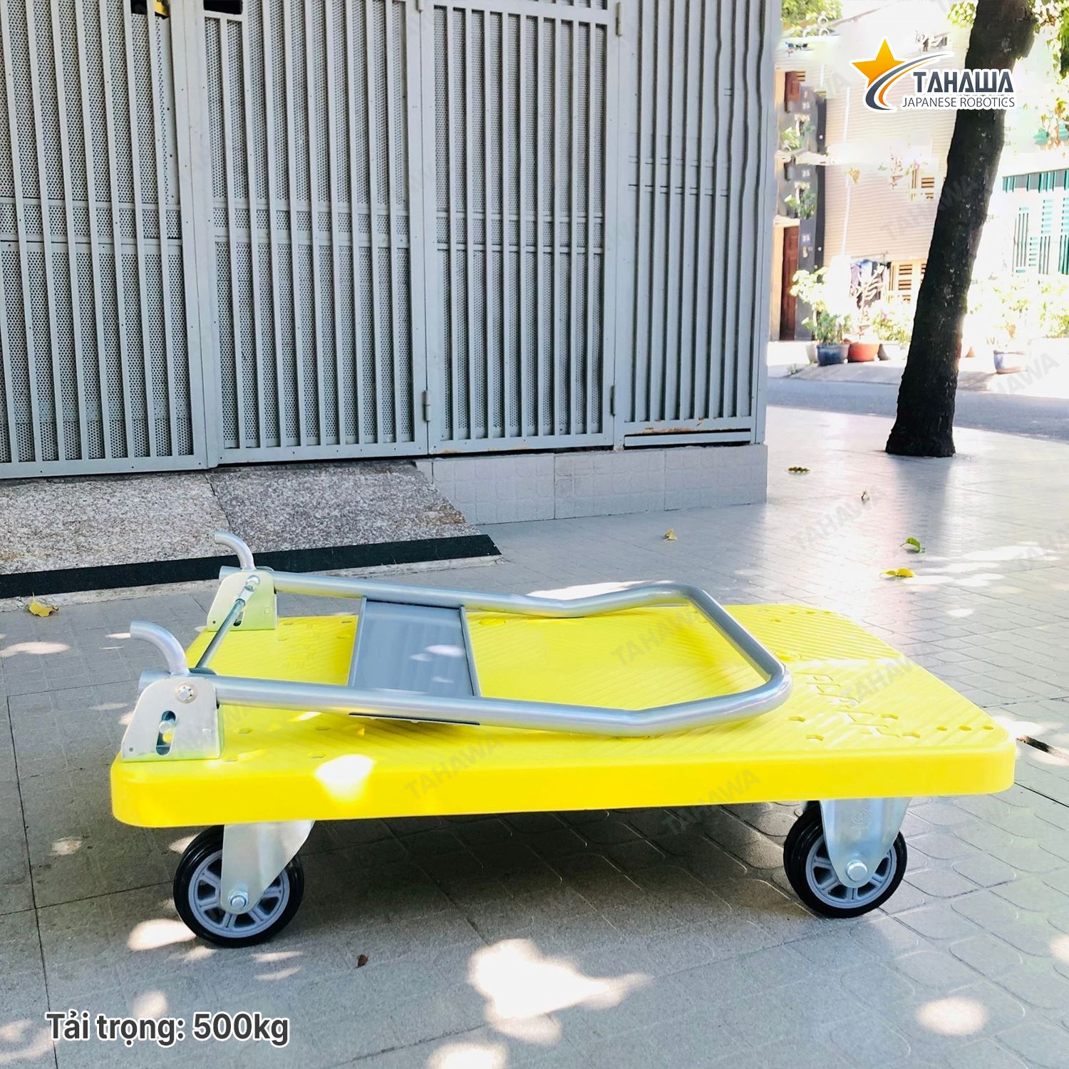 Xe đẩy hàng sàn nhựa TAHAWA T500, tải trọng 500kg Xe đẩy hàng sàn nhựa TAHAWA T500, tải trọng 500kg