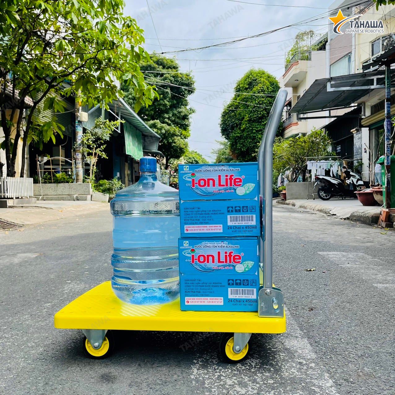 Xe đẩy hàng sàn nhựa TAHAWA T170, tải trọng 170kg Xe đẩy hàng sàn nhựa TAHAWA T170, tải trọng 170kg