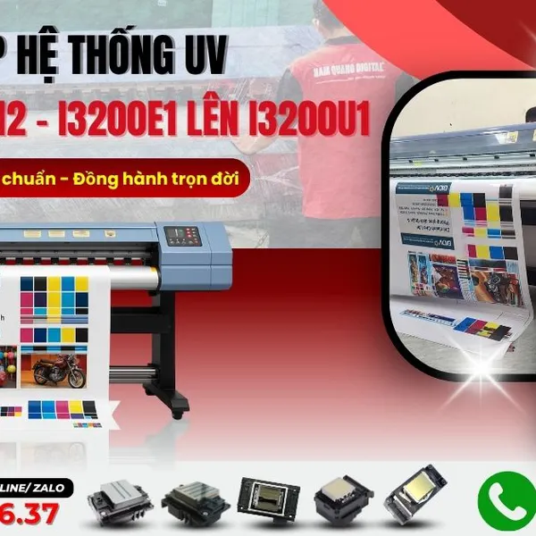 Nâng cấp hệ thống UV cho máy in bạt 3m2 – i3200E1 nâng cấp lên i3200U1
