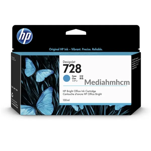 Mực in HP 728 Cyan DesignJet Ink Cartridge (F9J67A)