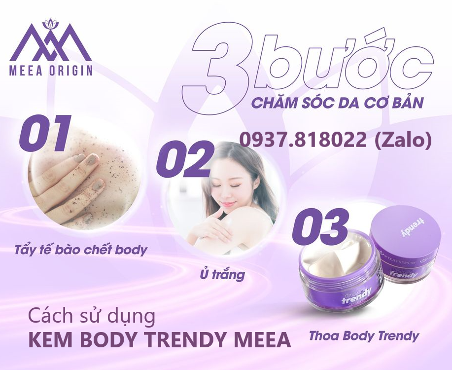 Cách sử dụng kem body trendy meea dịch chiết lên men Cách sử dụng kem body trendy meea dịch chiết lên men