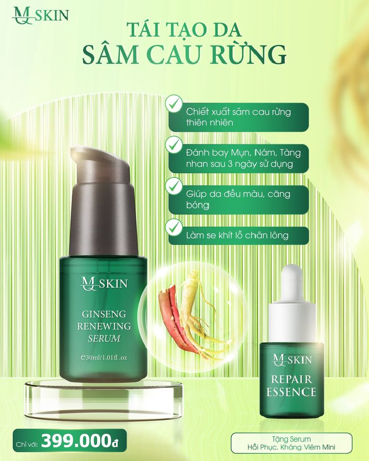 Công dụng serum tái tạo da sâm cau rừng mq skin Công dụng serum tái tạo da sâm cau rừng mq skin