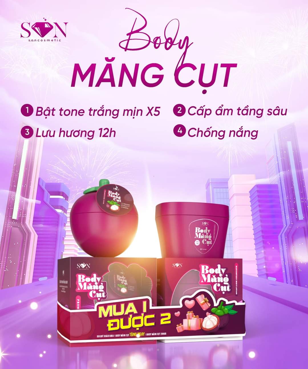 Body măng cụt son Body măng cụt son