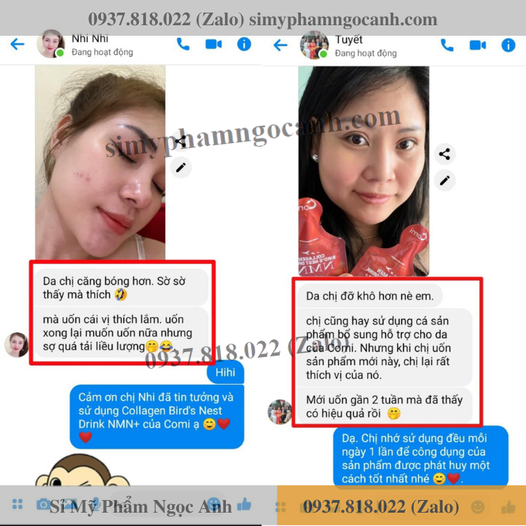 Khách dùng collagen comi yến nmn Khách dùng collagen comi yến nmn