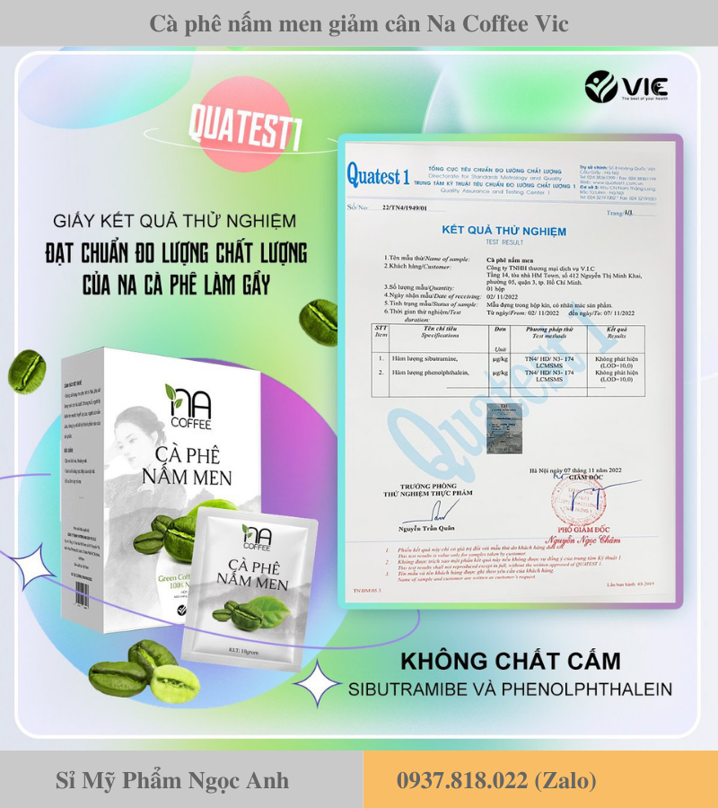 Kiểm nghiệm cà phê nấm men giảm cân na coffee vic Kiểm nghiệm cà phê nấm men giảm cân na coffee vic