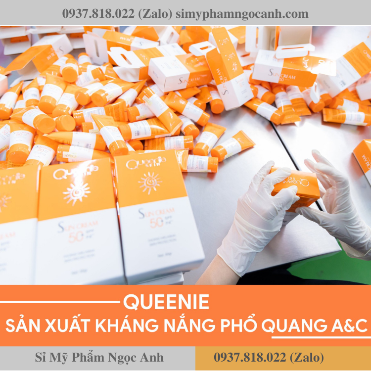 Sản xuất kem chống nắng queenie Sản xuất kem chống nắng queenie