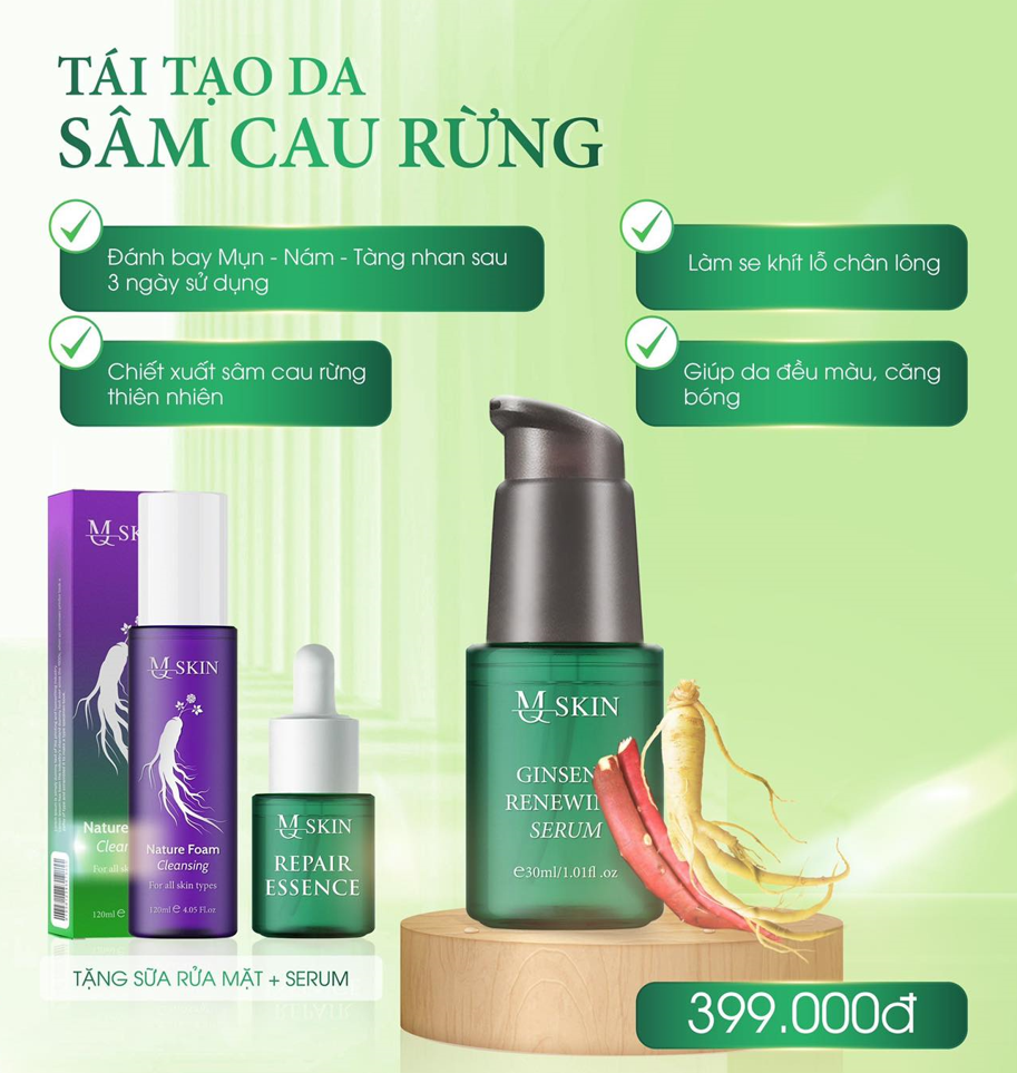 Serum tái tạo da sâm cau rừng mq skin giá bao nhiêu Serum tái tạo da sâm cau rừng mq skin giá bao nhiêu