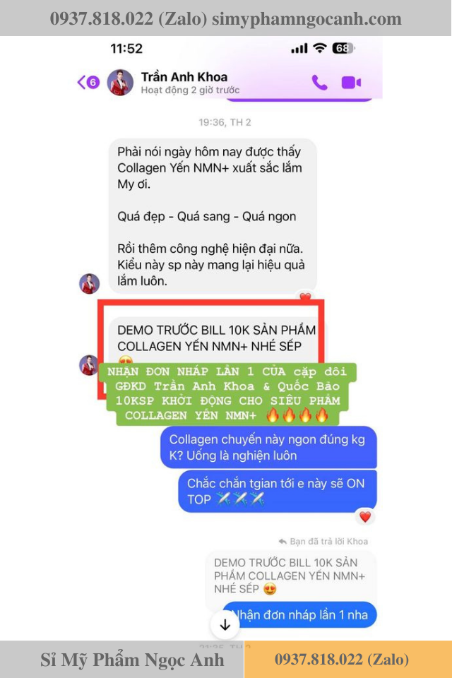 Sỉ comi collagen yến nmn Sỉ comi collagen yến nmn